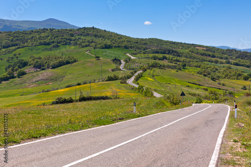 Tuscan view with local curve road