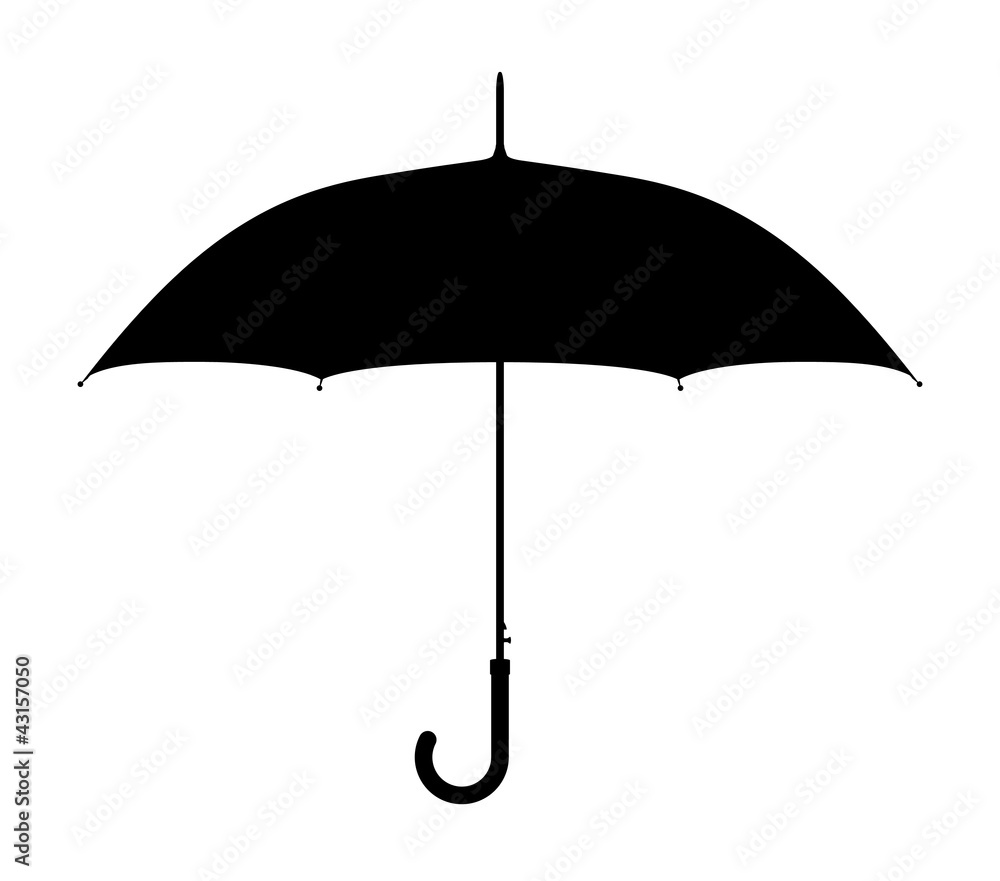 Umbrella. Silhouette on a white background.