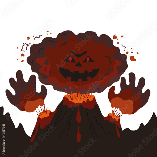 Evil erupting volcano