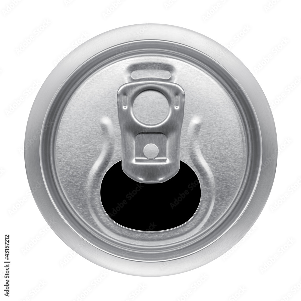 beer can on white background, view from the top beer can on white background, view from the top