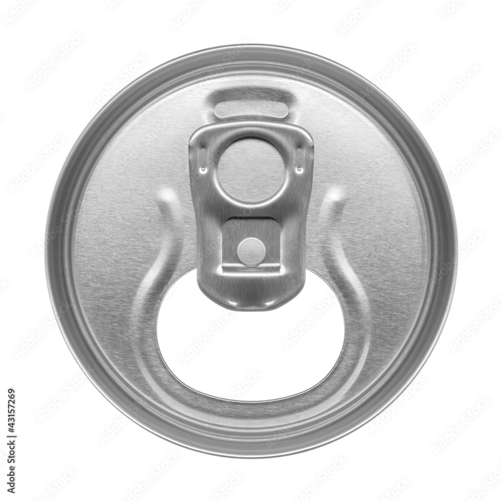 beer can on white background, view from the top beer can on white background, view from the top