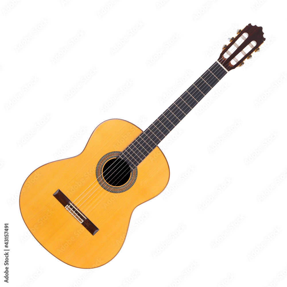 Obraz premium acoustic guitar on white background
