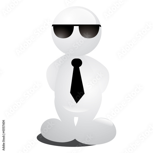 personnage lunettes noires