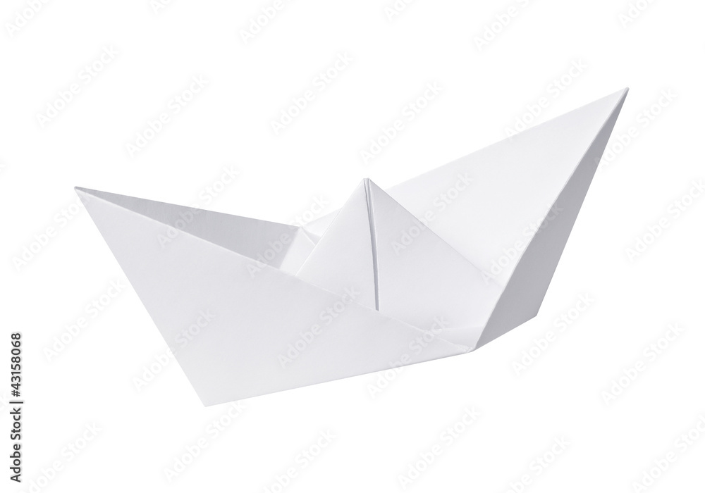 Paper boat on a white background Paper boat on a white background