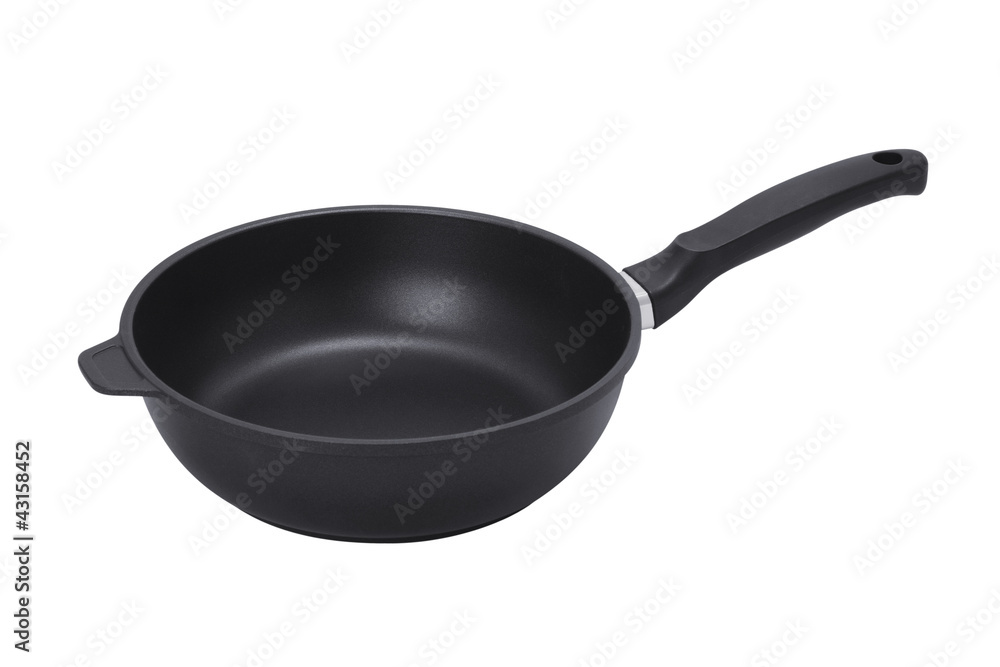 Pan with handle on white background Pan with handle on white background