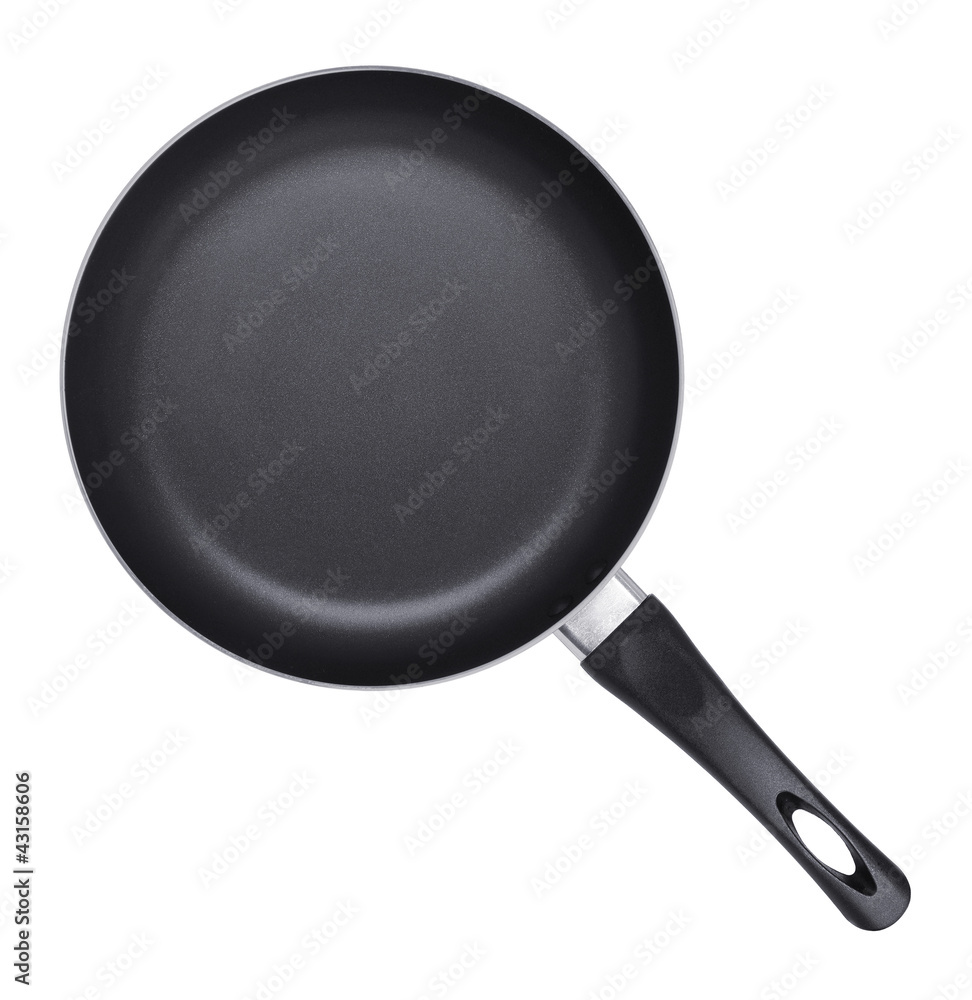 Pan with handle on white background Pan with handle on white background