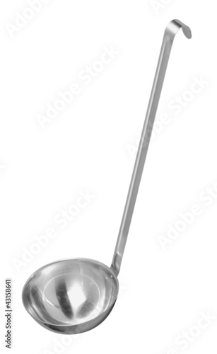 soup ladle on white background photo