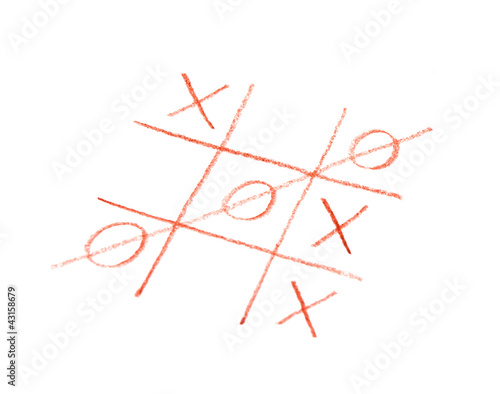 Tic tac toe game. Symbol luck, success, victory photo