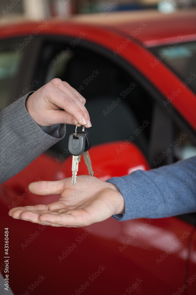 Fototapeta premium Keys given to someone