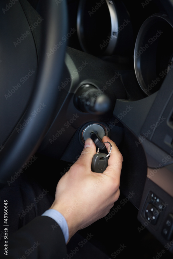 Car being turned on Car being turned on