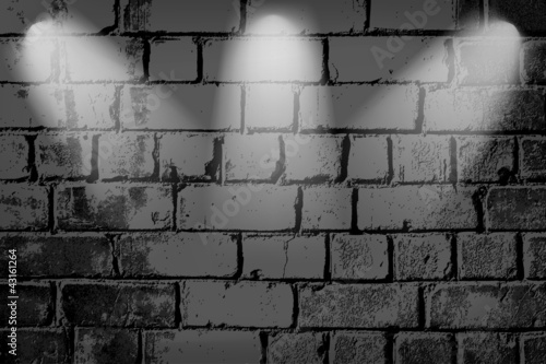 Brick wall with lights