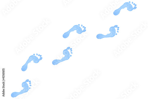 Six blue footprints photo