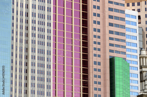 Canvas Print palazzi con specchi colorati a Las Vegas in Nevada