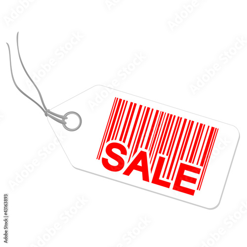 Anhänger mit  Strichcode und SALE