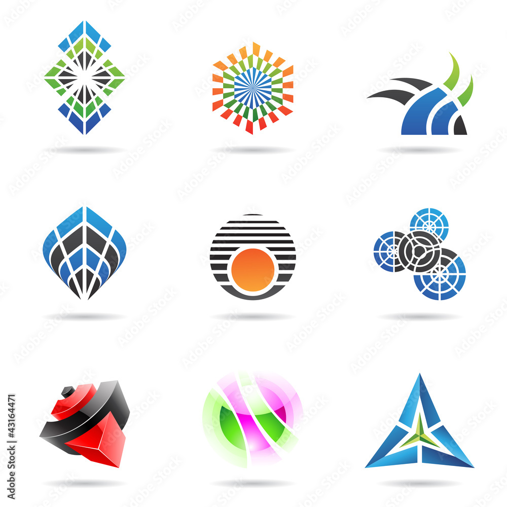 Various colorful abstract icons, Set 17 Various colorful abstract icons, Set 17
