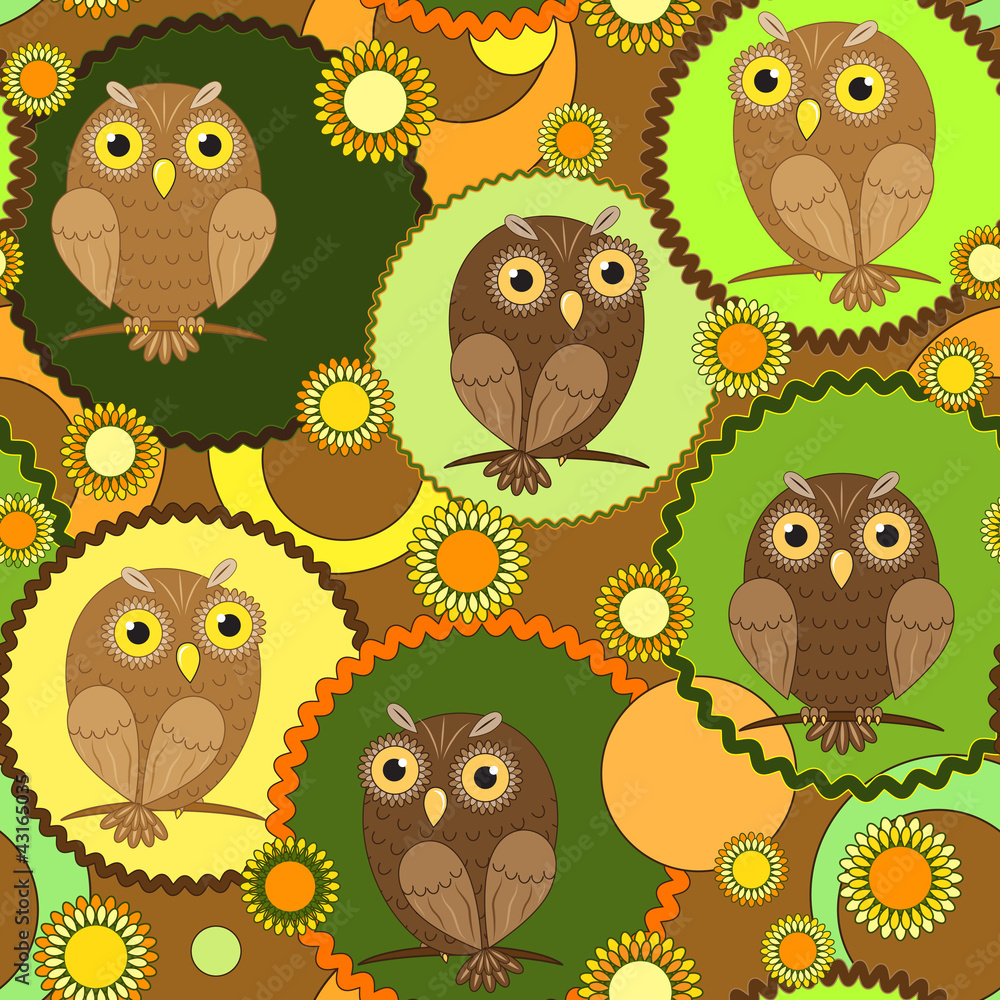 Fototapeta premium owl seamless texture