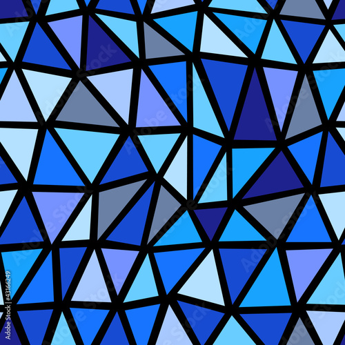 Seamless blue geometric pattern.