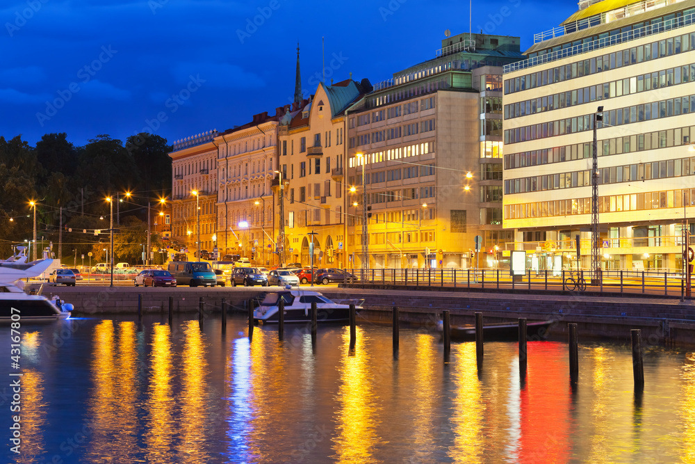 Night scenery of Helsinki, Finland Night scenery of Helsinki, Finland