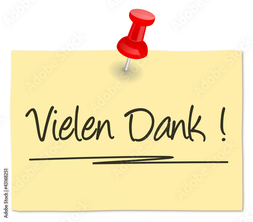 Zettel Vielen Dank