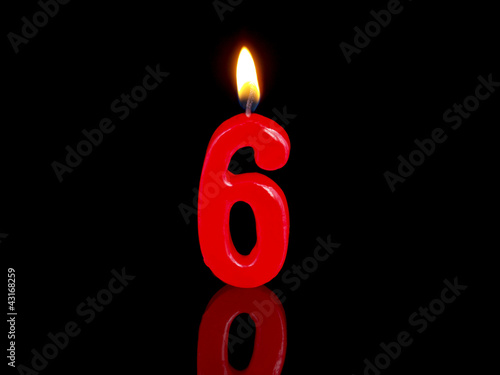 Birthday-anniversary candles showing Nr. 6