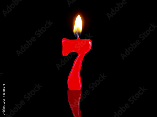 Birthday-anniversary candles showing Nr. 7