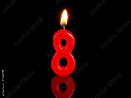 Birthday-anniversary candles showing Nr. 8