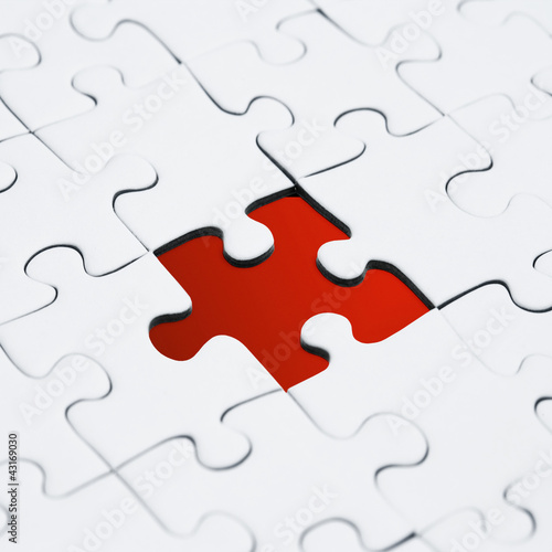 Fehlendes Puzzleteil in Rot