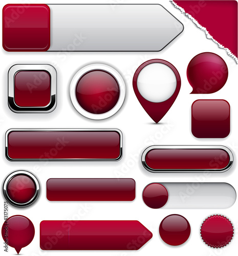 Free Download Wine red high-detailed modern buttons. - GFXLoad
