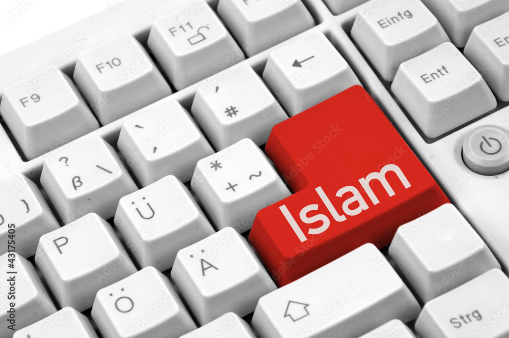 Close up of Islam button on keyboard Close up of Islam button on keyboard