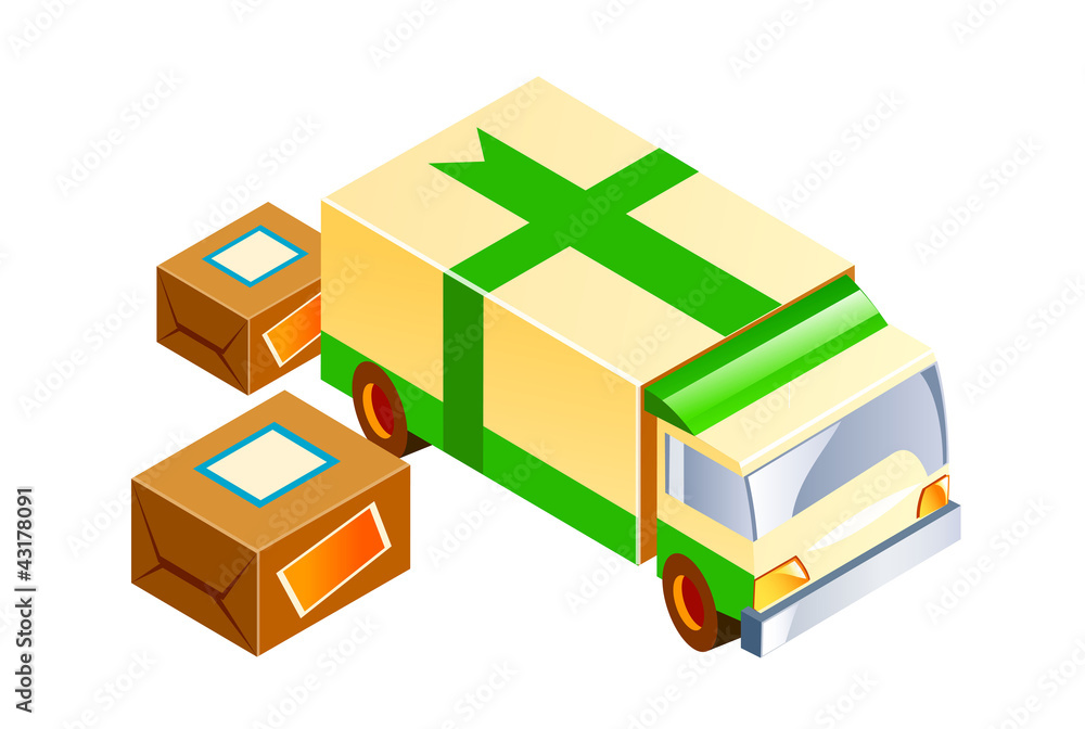 vector icon truck and package vector icon truck and package