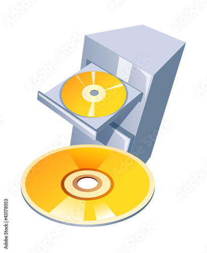 vector icon computer and cd