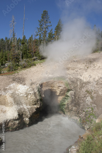 Dragon's Cave spring in Yellowstone