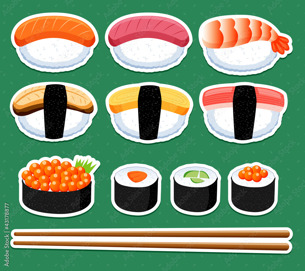 Sushi vector set Sushi vector set