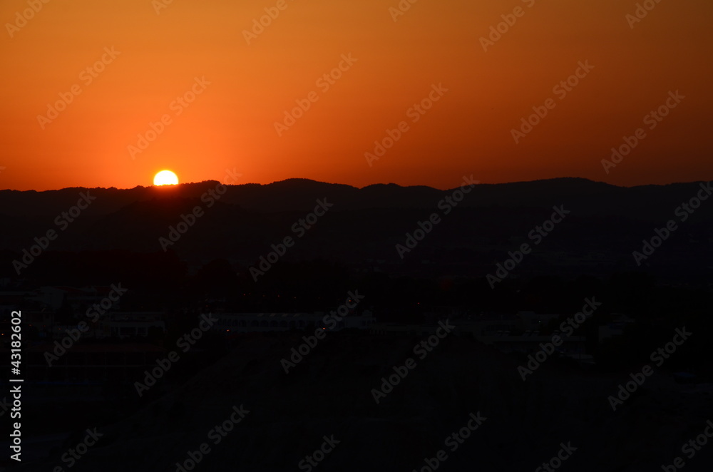 Sunset over the landscape, background