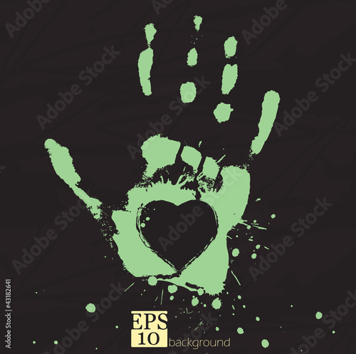 Hand with heart, concept of people's feelings and help