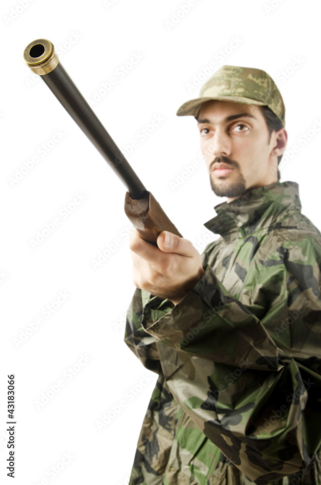 Soldier isolated on the white Soldier isolated on the white