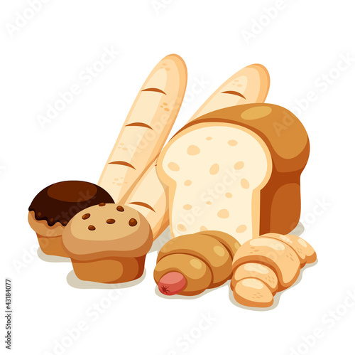 Breads set isolated on white
