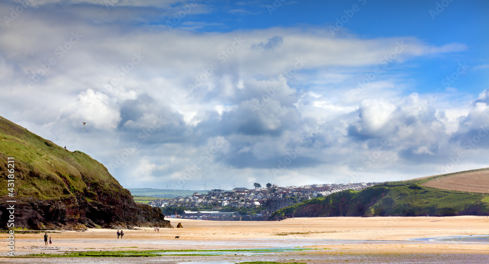 Beach landscape at Daymer bay in Cornwall UK Beach landscape at Daymer bay in Cornwall UK