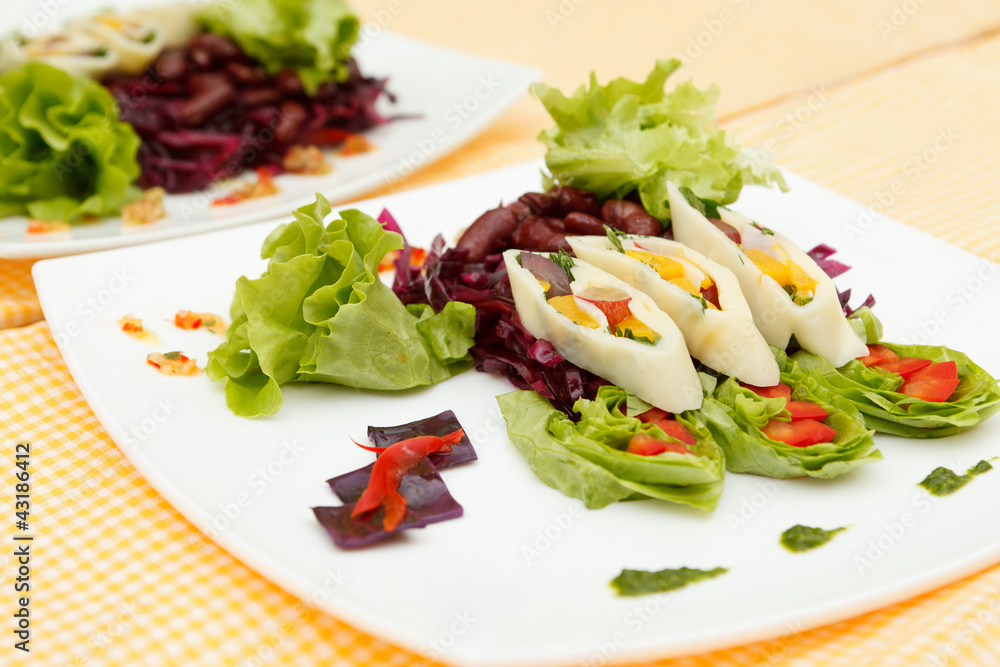summer salad with calamari summer salad with calamari