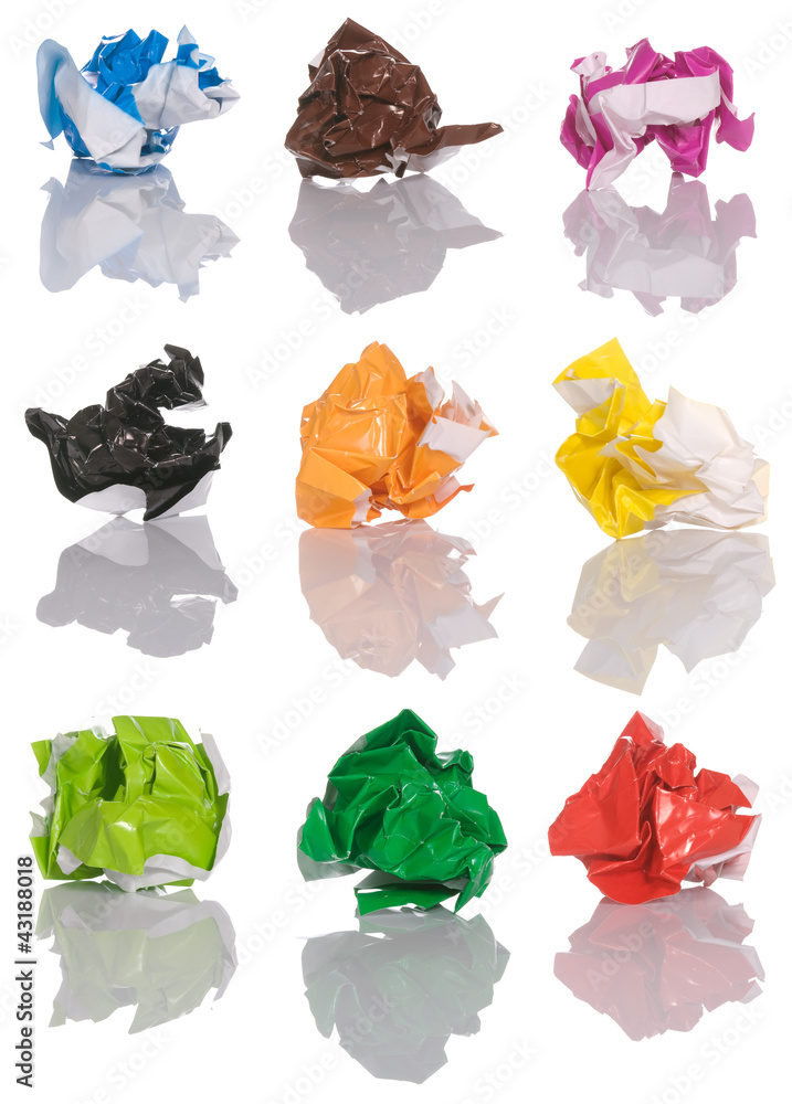 Set Of Crumpled Color Paper Set Of Crumpled Color Paper