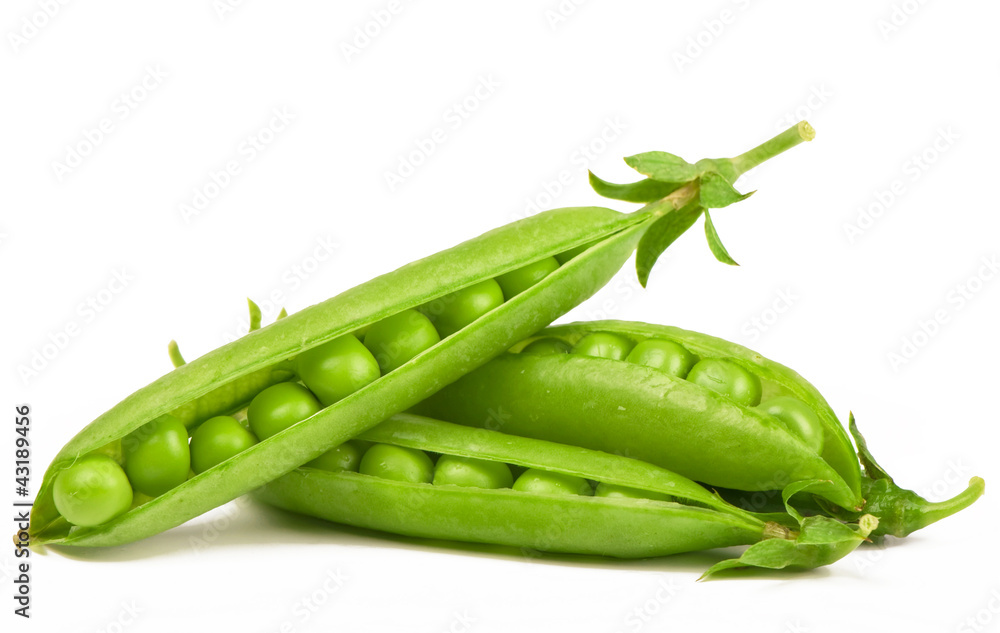 fresh green peas isolated on a white background fresh green peas isolated on a white background
