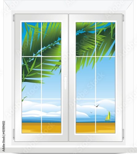 Window with kind of sea landscape