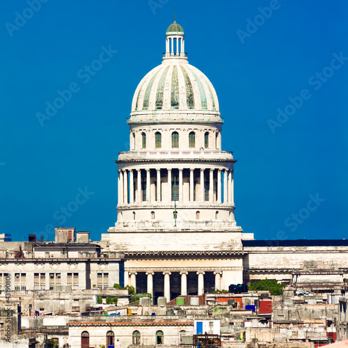 Famous view of Havana including the dome of the Capitol