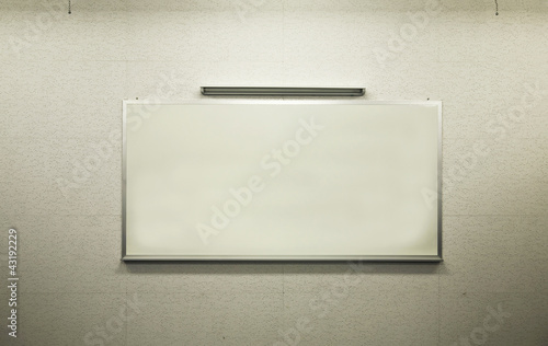 White board on classroom wall