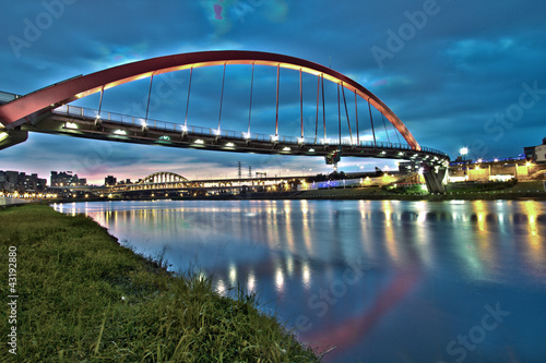 Fototapeta Naklejka Na Ścianę i Meble -  sunset with bridge