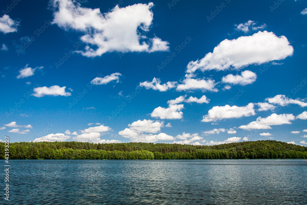 Sunny day at the lake in national park