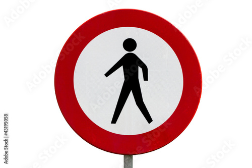 No pedestrians road sign photo