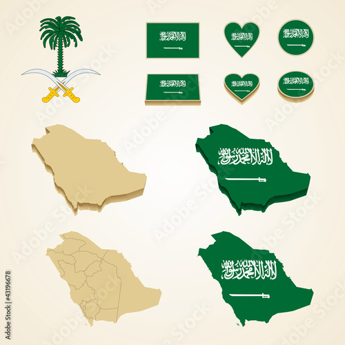 Saudi Arabia Map blank and regional