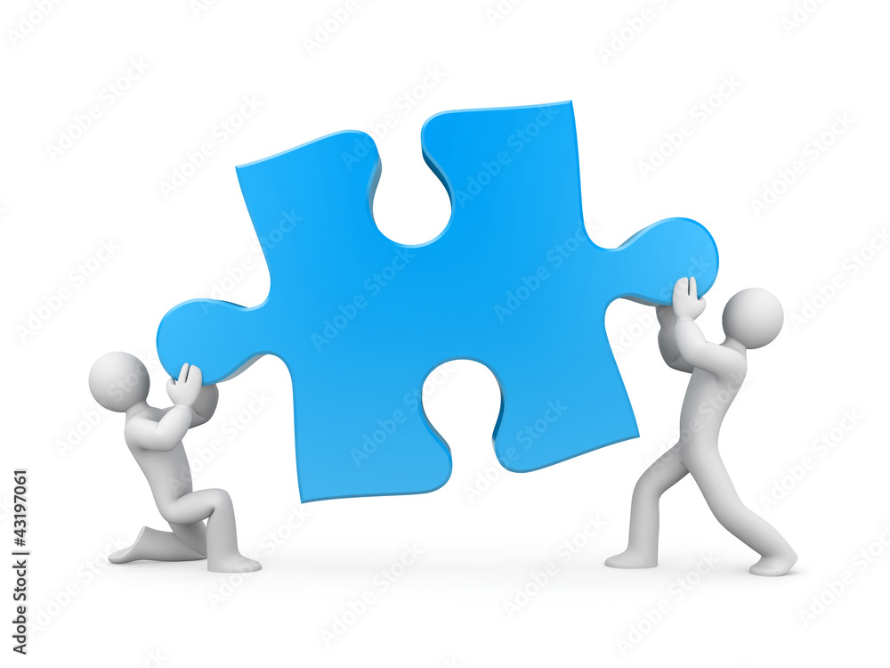 Team holding puzzle Team holding puzzle