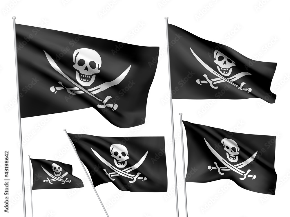 Fototapeta premium Jolly Roger vector flags (Calico Jack Rackham)
